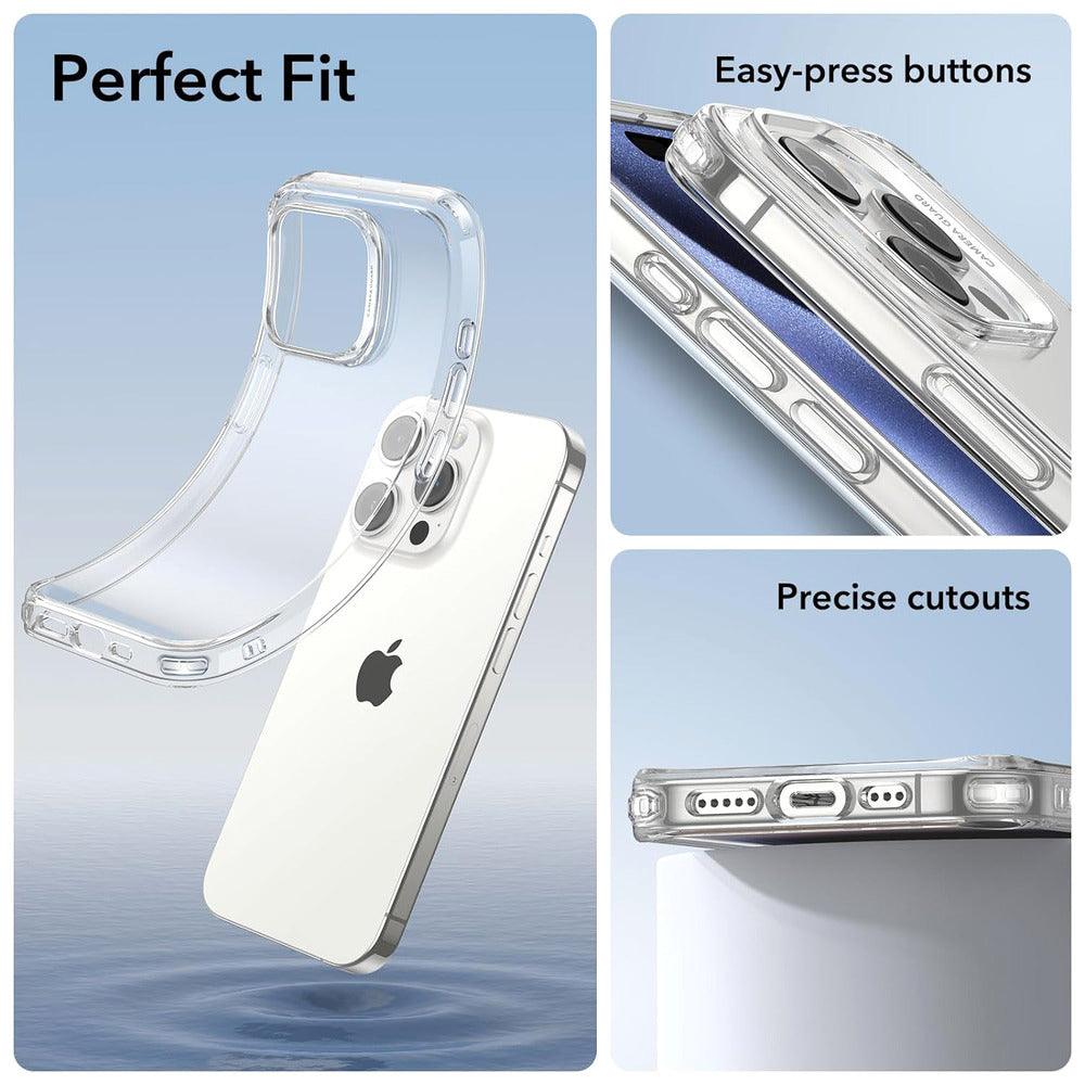Aibex Designed for Apple iPhone 15 Pro Max Cover | Camera Protection Back Cover Case (TPU + Polycarbonate | Crystal Transparent) - Aibex